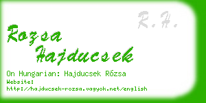 rozsa hajducsek business card
